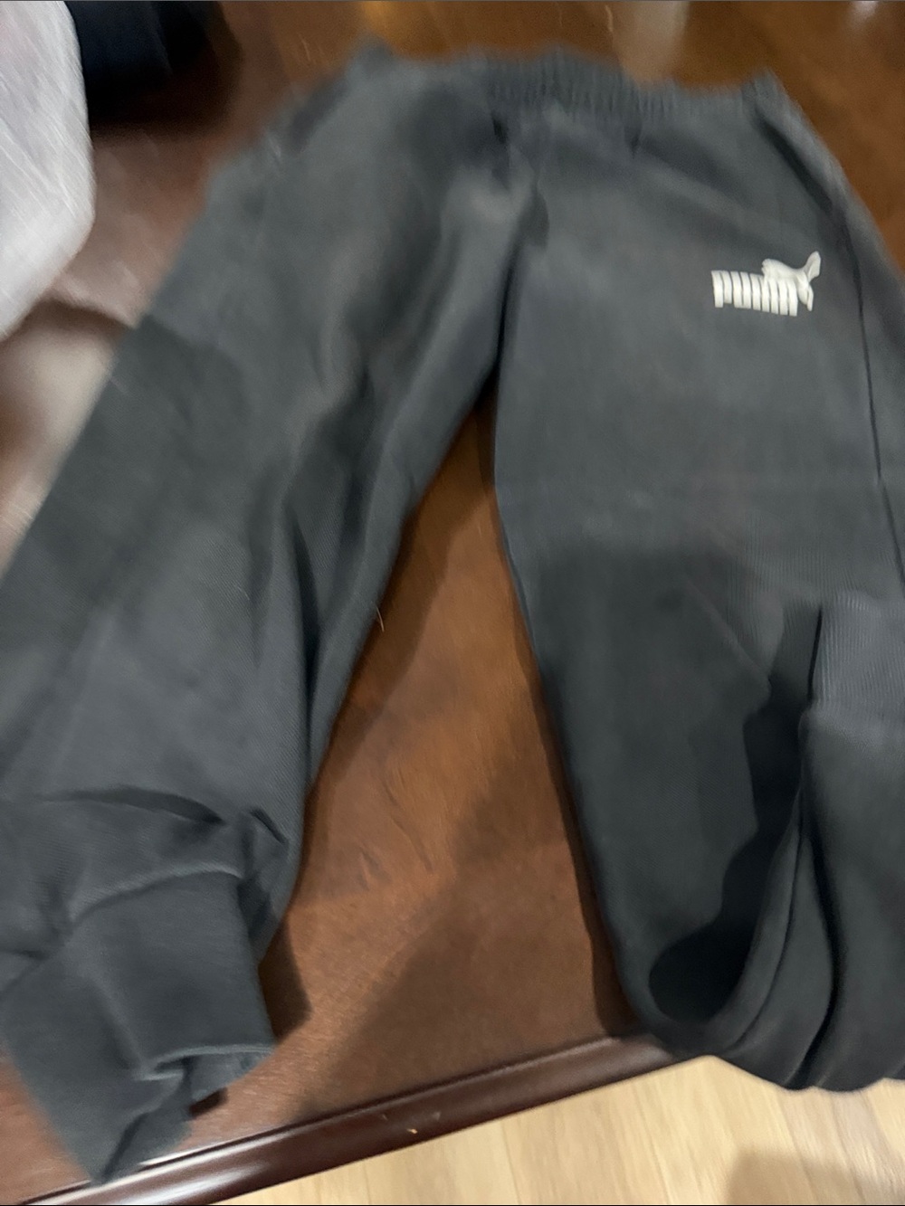 Puma Kids Black Jogger Sweatpants with White Logo